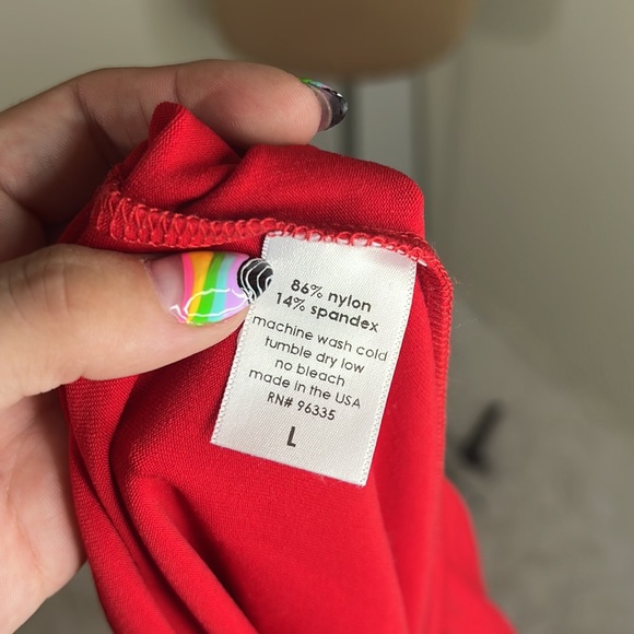 Susana Monaco Bright Red Asymmetrical Body Con Dress - Picture 3 of 4